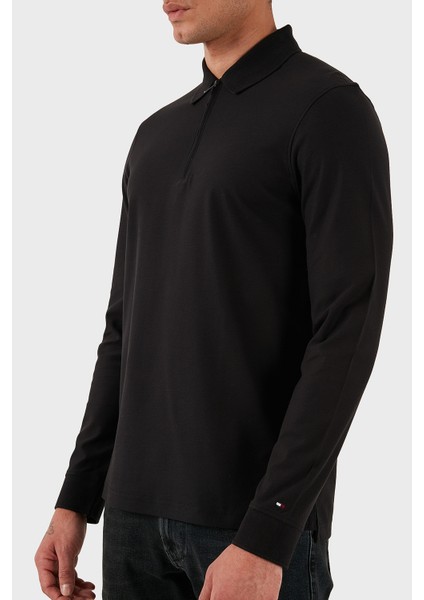 Pamuklu Regular Fit Pamuklu Yarım Fermuarlı Polo Yaka Sweat Erkek Polo Yaka Sweat MW0MW44244 Bds indirimleri