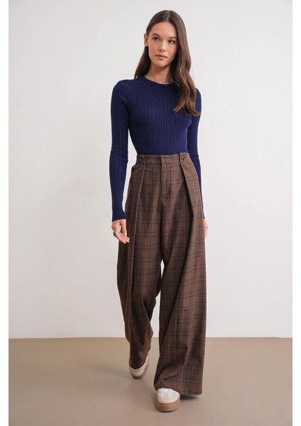 6938 Kadın Bisiklet Yaka Fitilli Triko Body Lacivert fiyatları