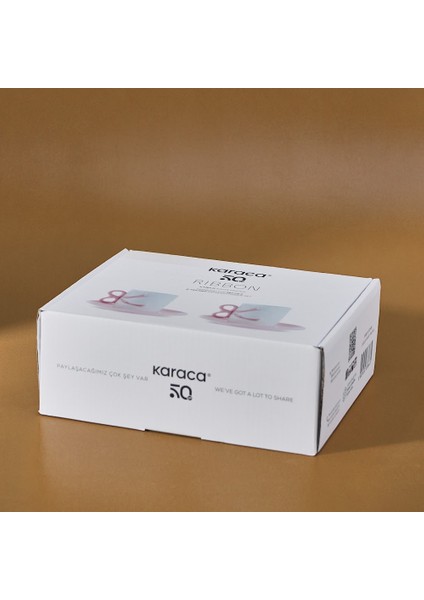 Ribbon 2 Kişilik Kahve Fincanı 110 ml Pembe fırsatları