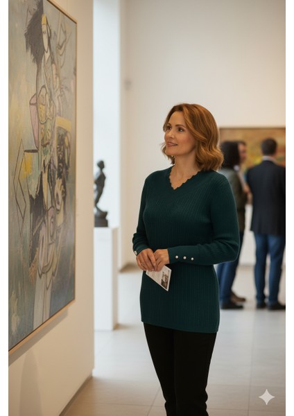 Kadın Kışlık Anne Kazak V Yaka Pamuklu Kardelen Örme Esnek Rahat Kesim Tam Kalıp fırsatları