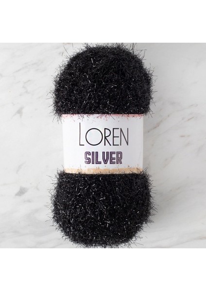 Loren Sılver Siyah El Örgü Ipi - RS1001 - 34093