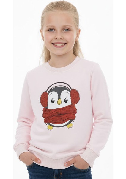 Kız Çocuk Sweatshirt Baskılı Şardonlu Kışlık