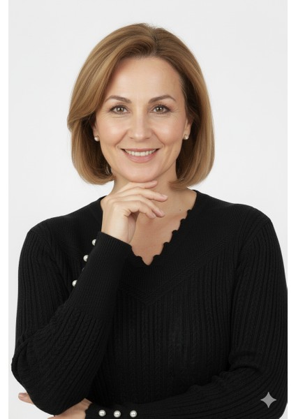 Kadın Kışlık Anne Kazak V Yaka Pamuklu Kardelen Örme Esnek Rahat Kesim Tam Kalıp modelleri