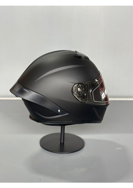 WS-602 Güneş Gözlüklü Full Face Kask (Şeffaf Vizörlü) Matt Black (602)