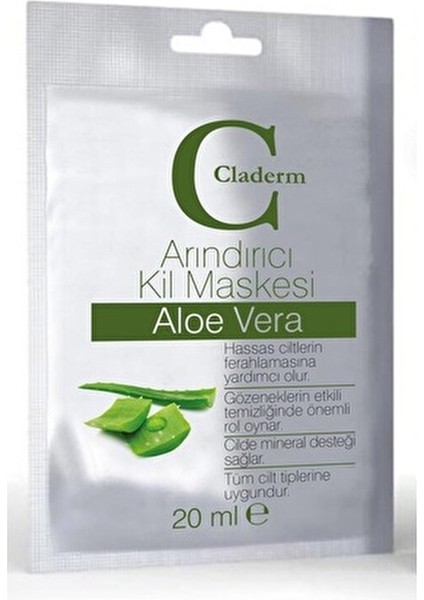 Aloe Vera Kil Maskesi Kırışıklık Karşıtı Etkiyle Tüm Cilt Tiplerine Uygun 20 ml
