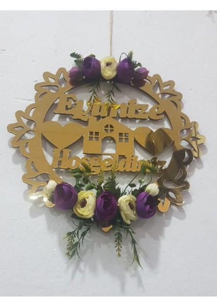Hoşgeldiniz Yazılı Plexi Kapı Süsü Lüks Kapı Süsü Ahşap Duvar ve Kapı Süsü Renkli