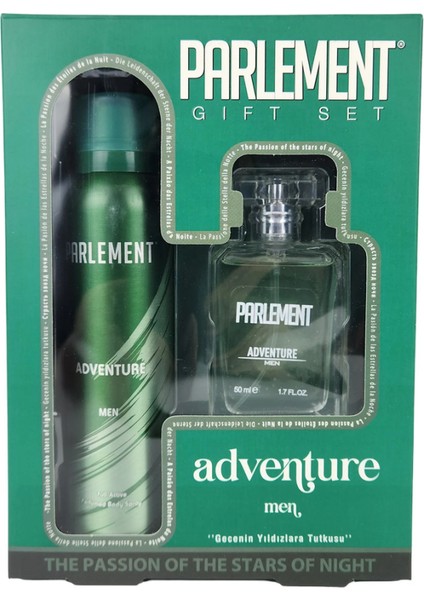 Parlement Adventure Yeşil Erkek Parfüm 50ML +150 ml Deodorant Set