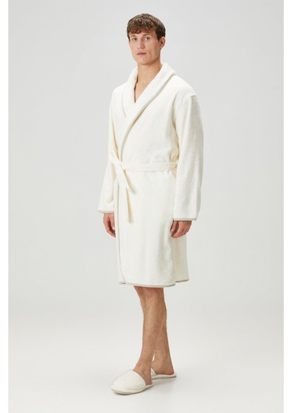 Allesi %100 Pamuk Erkek Bornoz Ekru L/xl modelleri