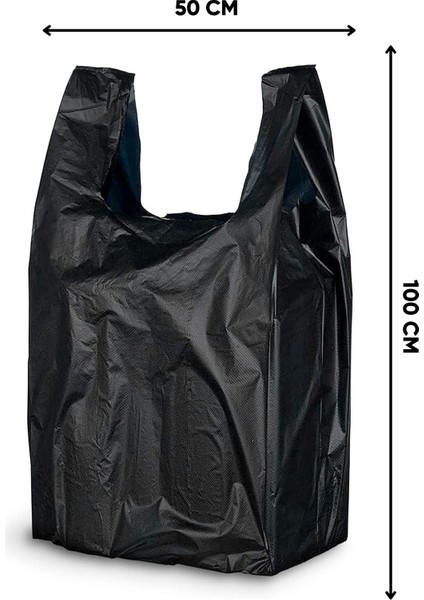 Kalın Siyah Poşet 50*100 cm Hantal Boy 1 kg