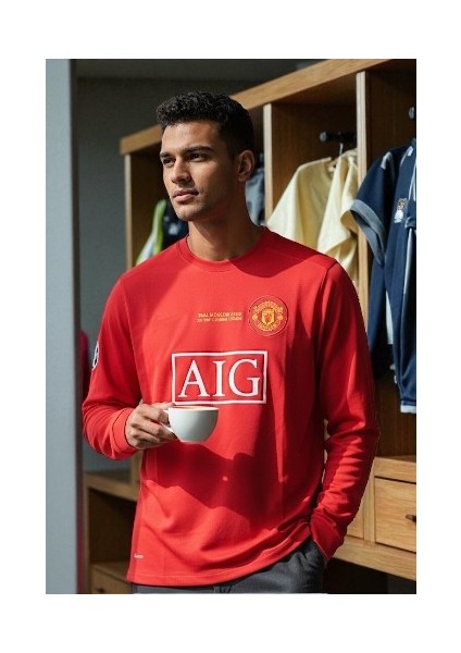 Cr7 Ronaldo Manchester United 2007-2008 Kırmızı Uzun Kollu Nostalji Forması modelleri