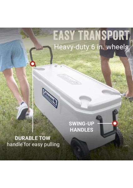 Soğutucu Buzluk - Coleman - Xtreme Wheeled 100 Qt Tekerlekli - 94.6 Lt - Beyaz fırsatları