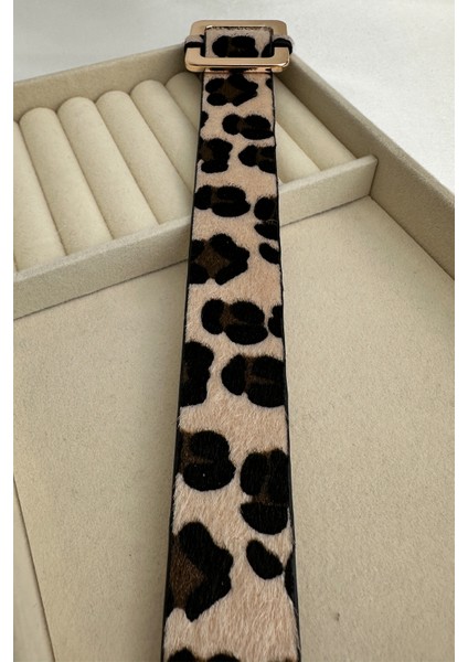 Leopar Desenli Büyük Toka Detaylı Bileklik (25CM) modelleri
