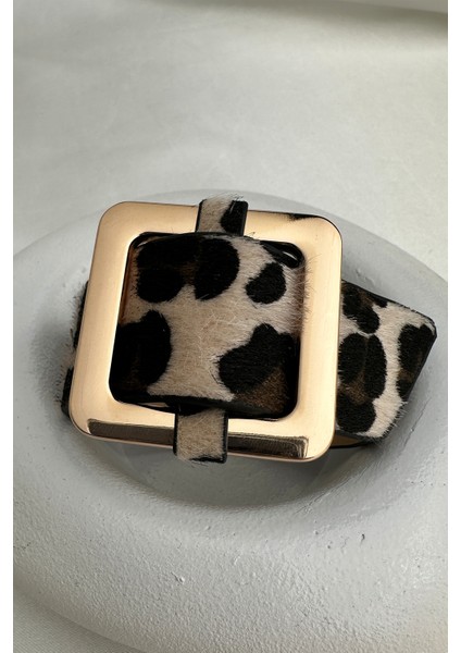 Leopar Desenli Büyük Toka Detaylı Bileklik (25CM) indirimleri