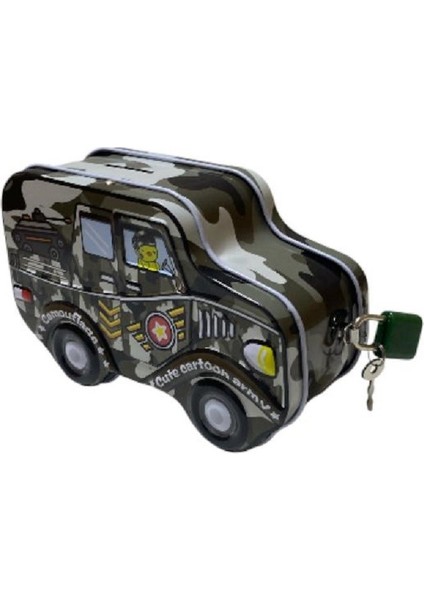 15 cm Asma Kilitli Arabalı Metal Kumbara 5615