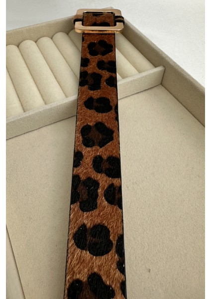 Leopar Desenli Büyük Toka Detaylı Bileklik (25CM) fiyatları