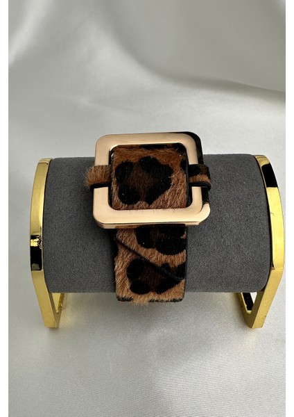Leopar Desenli Büyük Toka Detaylı Bileklik (25CM) modelleri