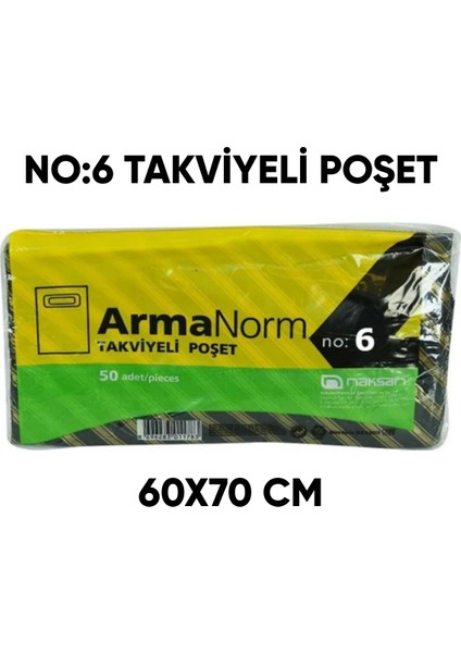 No:6 Takviyeli Poşet Siyah 60X70 cm