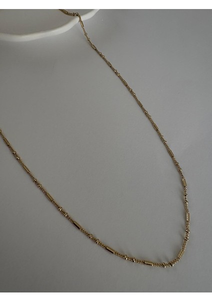 Xuping 14K Silindir Mini Dorika Top Detaylı Gold Zincir Kolye 50 cm indirimleri