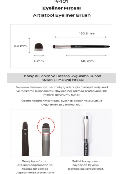 Eyeliner Fırçası Artistool Eyeliner Brush #401 indirimleri