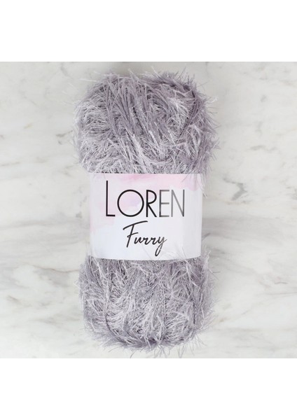Loren Furry Gri El Örgü Ipi - RF006 - 34045