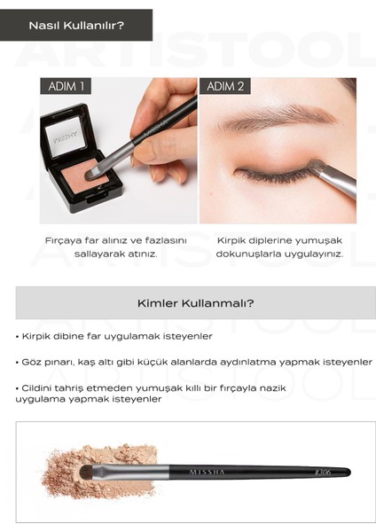 İnce Uçlu Far Fırçası Artistool Shadow Brush #306