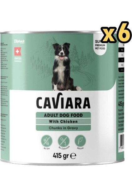 Sos Içinde Parçacıklı Tavuklu Yetişkin Köpek Konservesi 415 gr x 6 Adet