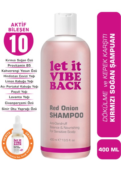 Kırmızı Soğan Özlü Saç Dökülme ve Kepek Karşıtı Şampuan - 400 ml | Saç Uzamasını Destekler fiyatları