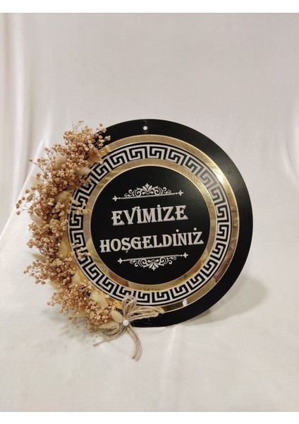 Pleksi Ahşap Kapı Süsü Hoşgeldiniz Yazılı Kapı Süsü 28 cm Gold fiyatları