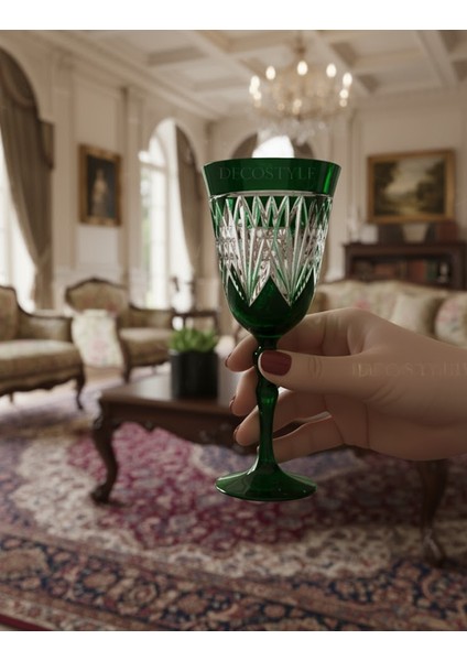 Bella % 100 El Yapımı Dekorlu Cam Kadeh Bardak (Paşabahçe)
