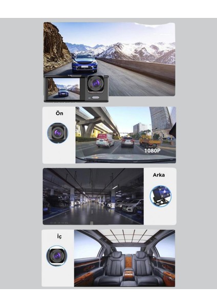 Depomix Full Hd Çift Yönlü Araç Kamerası Hareket Algılama Döngüsel Kayıt indirimleri
