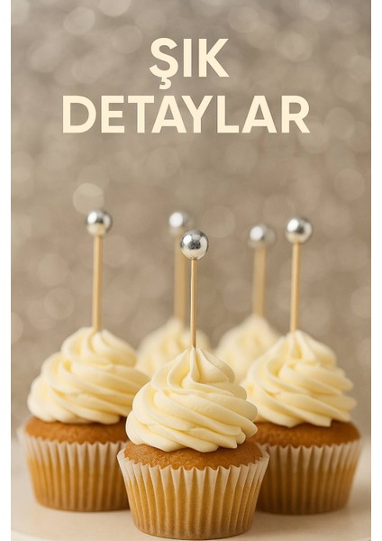 50’li Gümüş Top Başlıklı 12 cm Bambu Kürdan Seti – Kokteyl, Tatlı ve Davet Sunumları Için Şık Seçim fırsatları