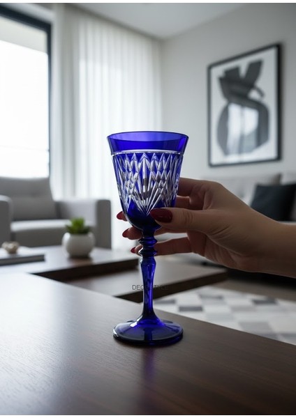 Bella % 100 El Yapımı Dekorlu Cam Kadeh Bardak (Paşabahçe)