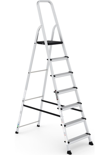 6+1 Basamaklı Bergama - Tablalı Merdiven 6+1 Bg6