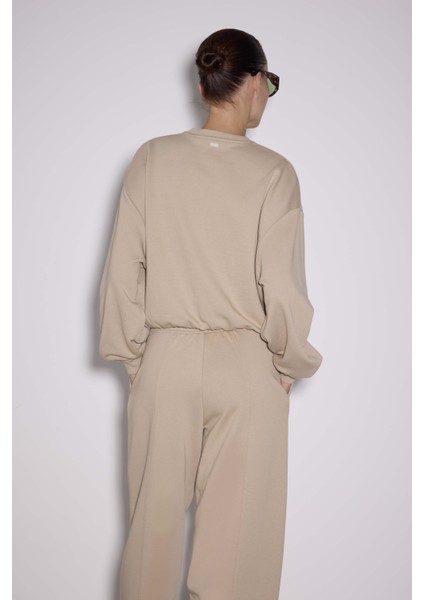 Dikişli Balon Kol Sweatshirt