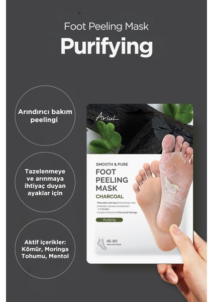 Smooth & Pure Foot Peeling Mask Purifying - Çorap Tipi Derinlemesine Arındırıcı Ayak Peeling Maskesi indirimleri