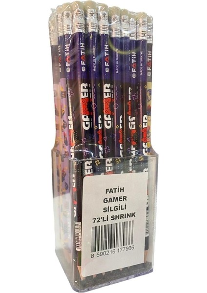 Fatih Kurşun Kalem Gamer Silgili - 72'li Paket