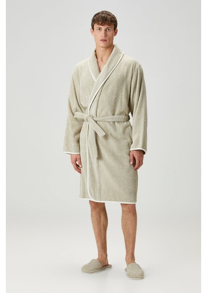 Allesi %100 Pamuk Erkek Bornoz Mint L/xl