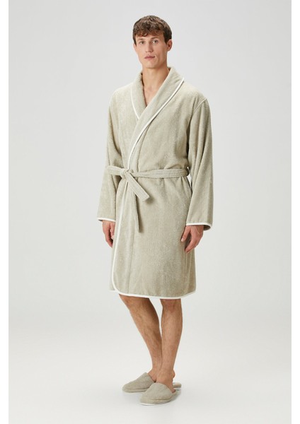 Allesi %100 Pamuk Erkek Bornoz Mint L/xl