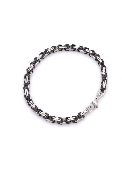 Çelik Iki Renkli Kral Erkek Bileklik EBLK-531