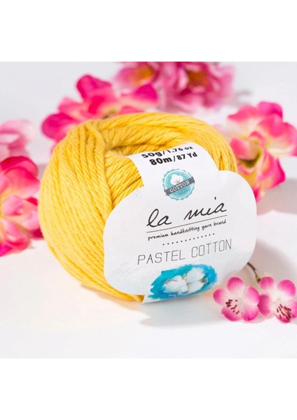 La Mia Pastel Cotton Hardal Sarısı El Örgü Ipi - L061 - 33614