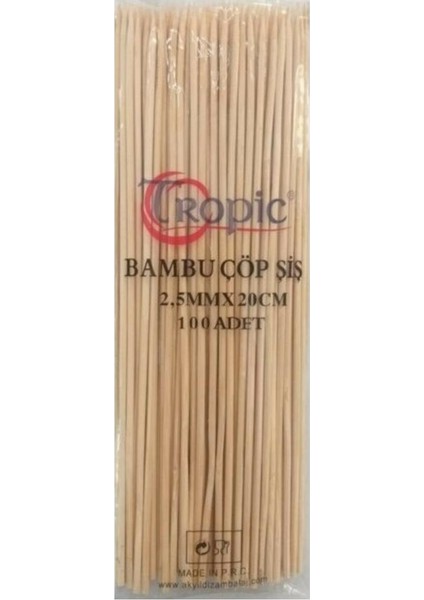 Tropix 25 cm Bambu Çöp Şiş 100'LÜ