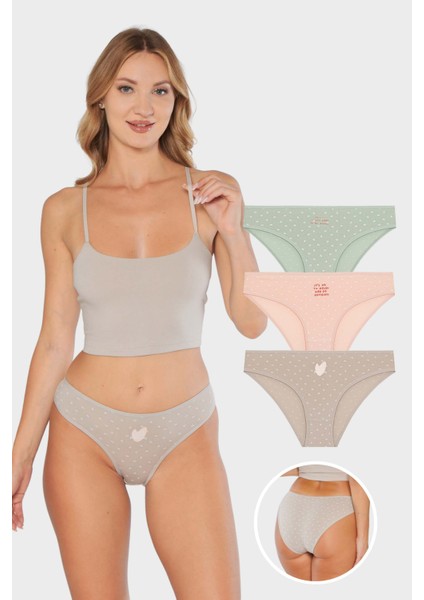 Berrak 11818 Standart 3'lü Bikini Rahat ve Şık Iç Giyim Modeli