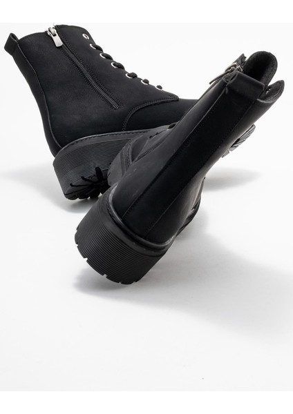 Düz Taban Uzun Kadın Bot Siyah Zümrüt Siyah indirimleri