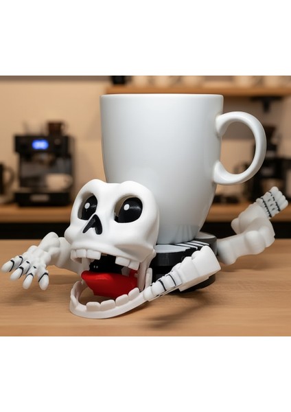 Şaşkın Dost Sürpriz Bardak Altlığı | Kupa Konunca Hareket Eden 3D Baskı Hayvan Coaster | Masaüstü Eğlencesi