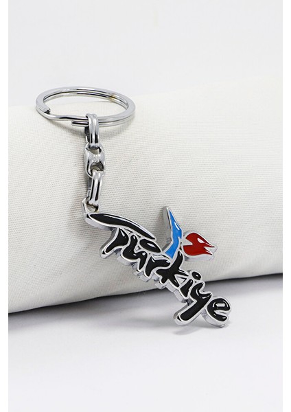 Gümüş Renkli Türkiye Yazılı Anahtarlık, Hediyelik Türkiye Anahtarlık