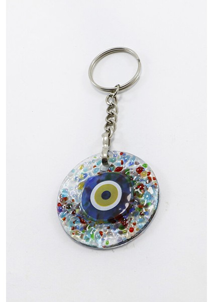 El Yapımı Kırıntılı Cam Nazar Boncuklu Anahtarlık, Hediyelik Çanta Süsü modelleri