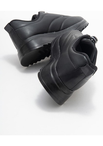 Kadın Dikişli Lastikli Spor Ayakkabı Siyah Siyah fırsatları