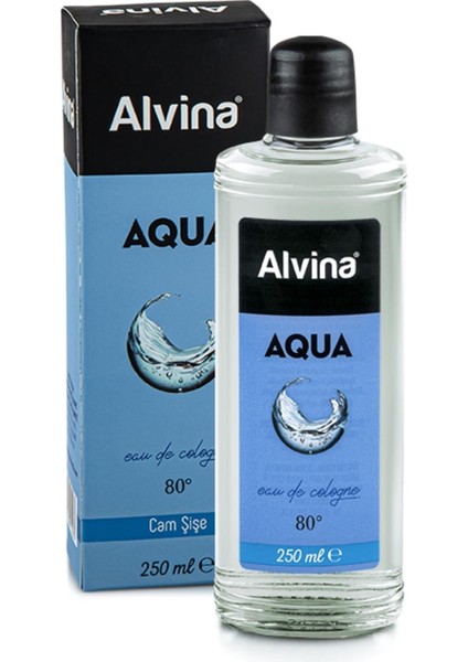 Alvina 80 Derece Cam Şişe Aqua Kolonya 250 ml