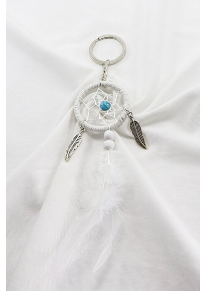 Beyaz Tüylü Düşkapanı Salkım Yapraklı Anahtarlık, Hediyelik Çanta Süsü fiyatları