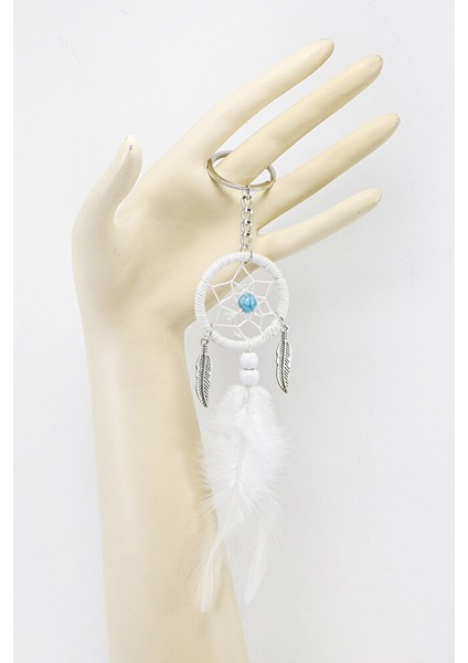 Beyaz Tüylü Düşkapanı Salkım Yapraklı Anahtarlık, Hediyelik Çanta Süsü modelleri